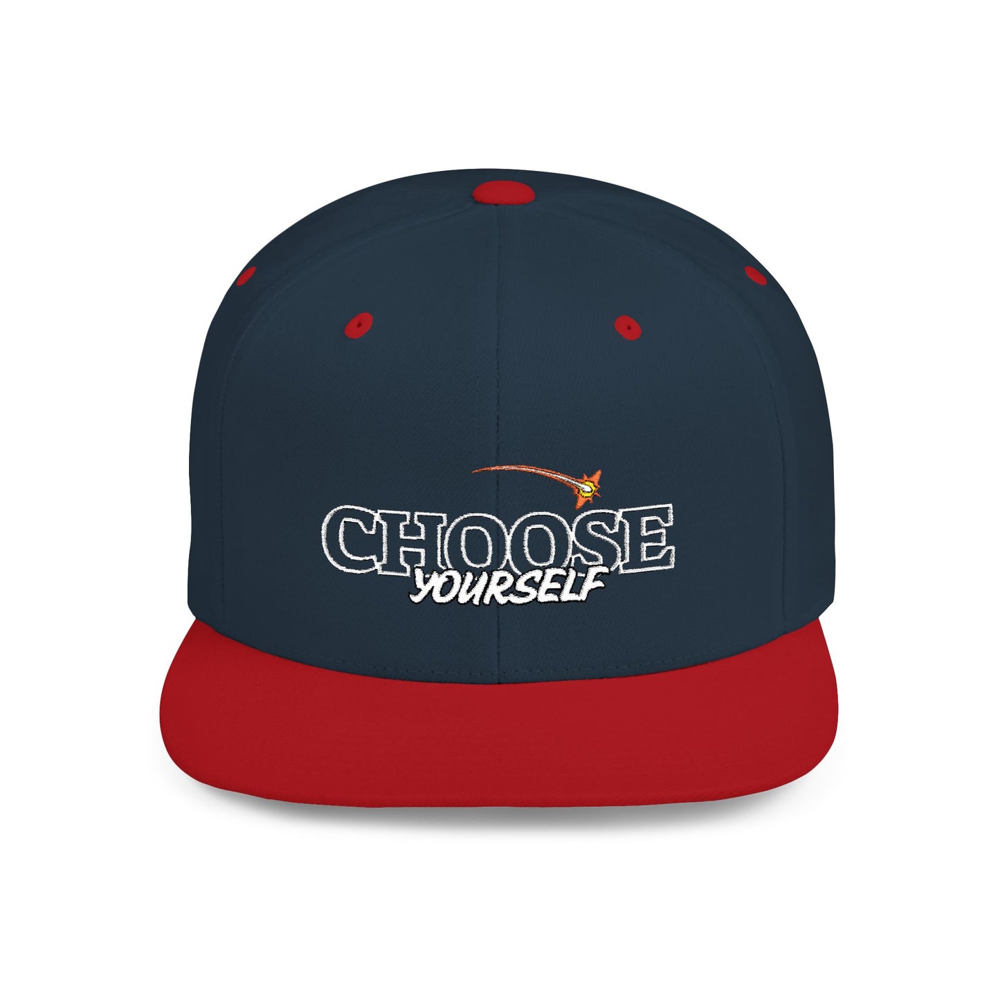 Choose Yourself Flat Bill Snapback Hat - (Green underbrim)