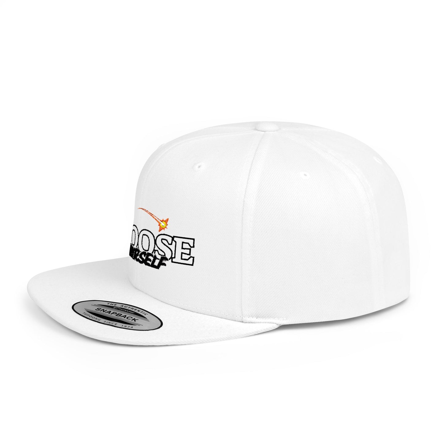 Choose Yourself Flat Bill Snapback Hat - Motivational Cap for Self-Discovery