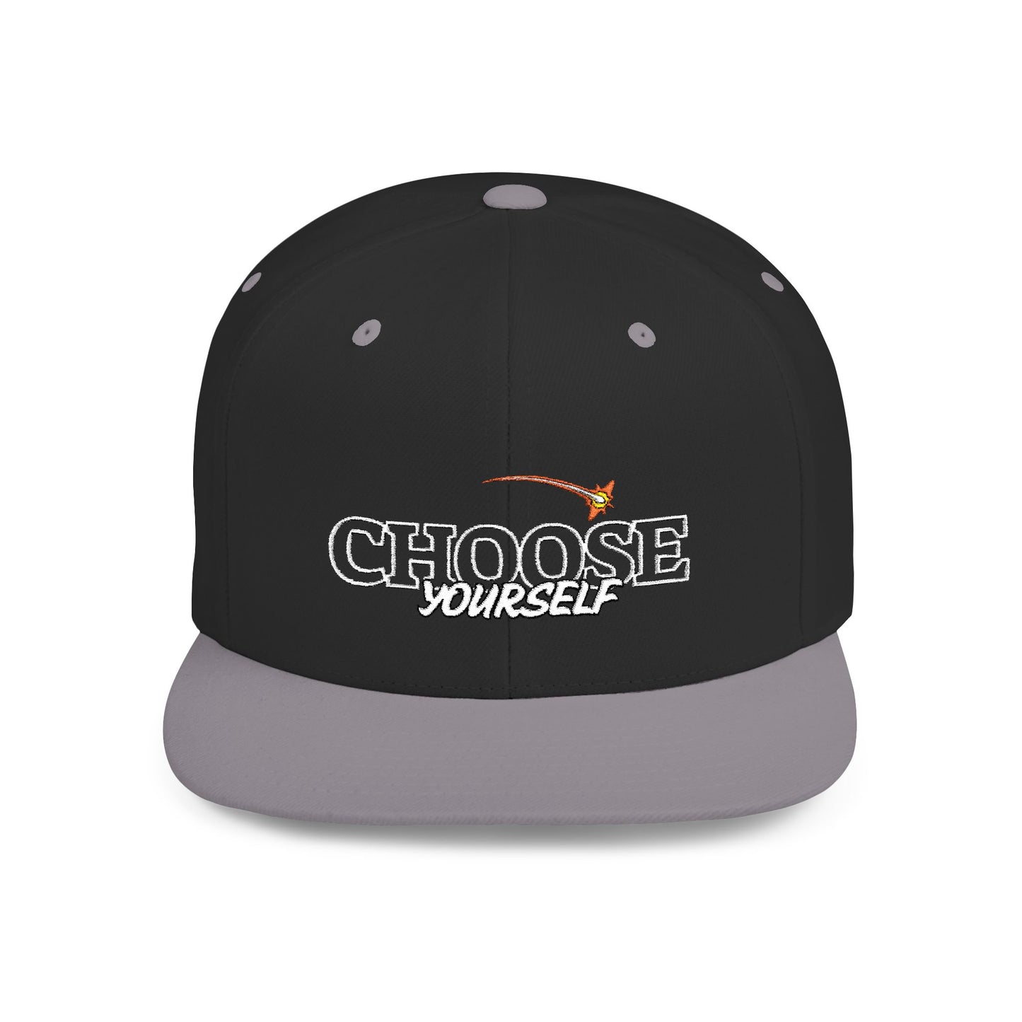 Choose Yourself Flat Bill Snapback Hat - (Green underbrim)