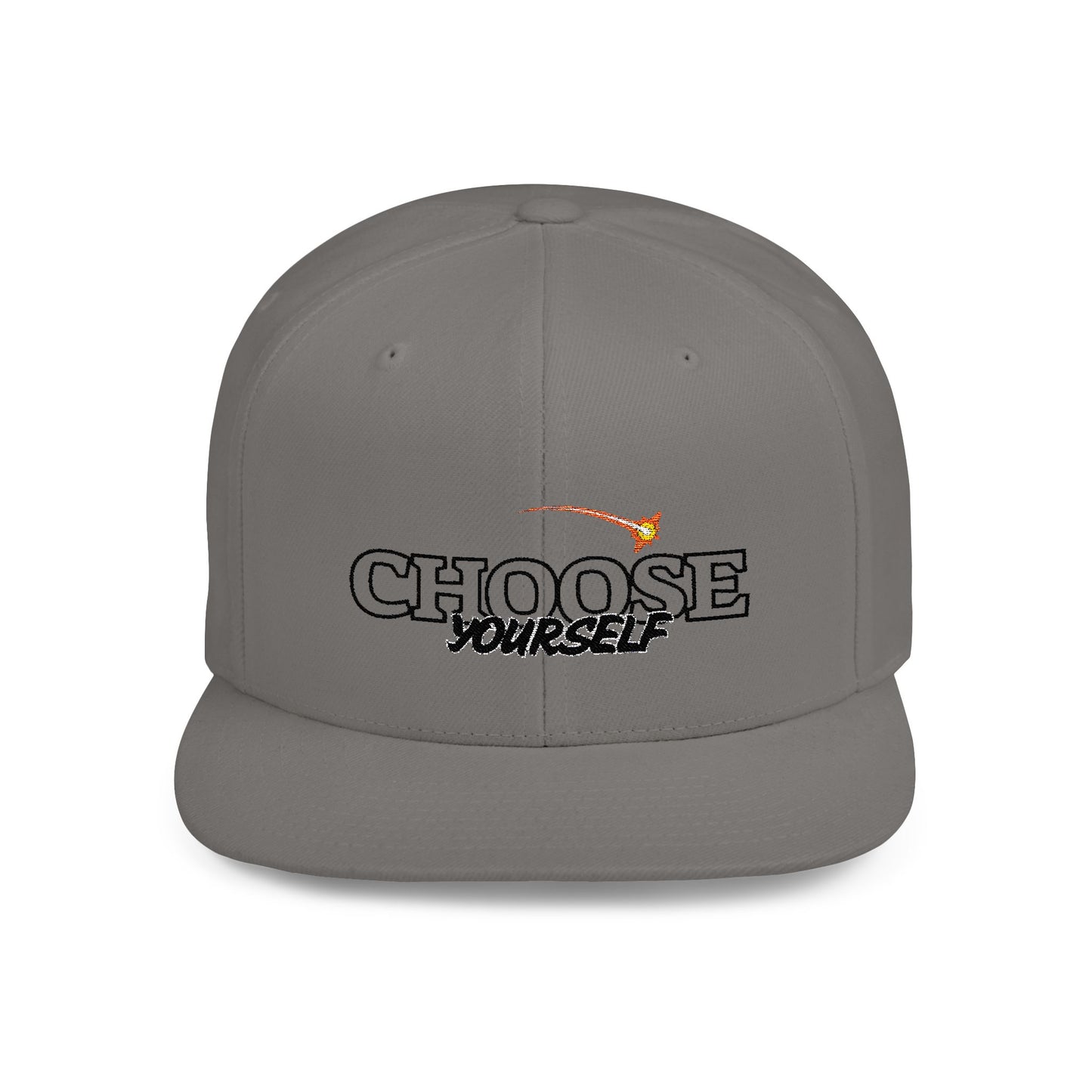 Choose Yourself Flat Bill Snapback Hat - Motivational Cap for Self-Discovery