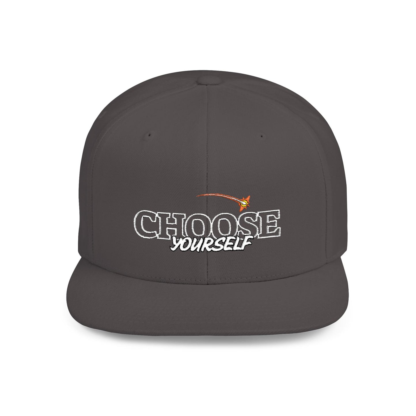 Choose Yourself Flat Bill Snapback Hat - (Green underbrim)
