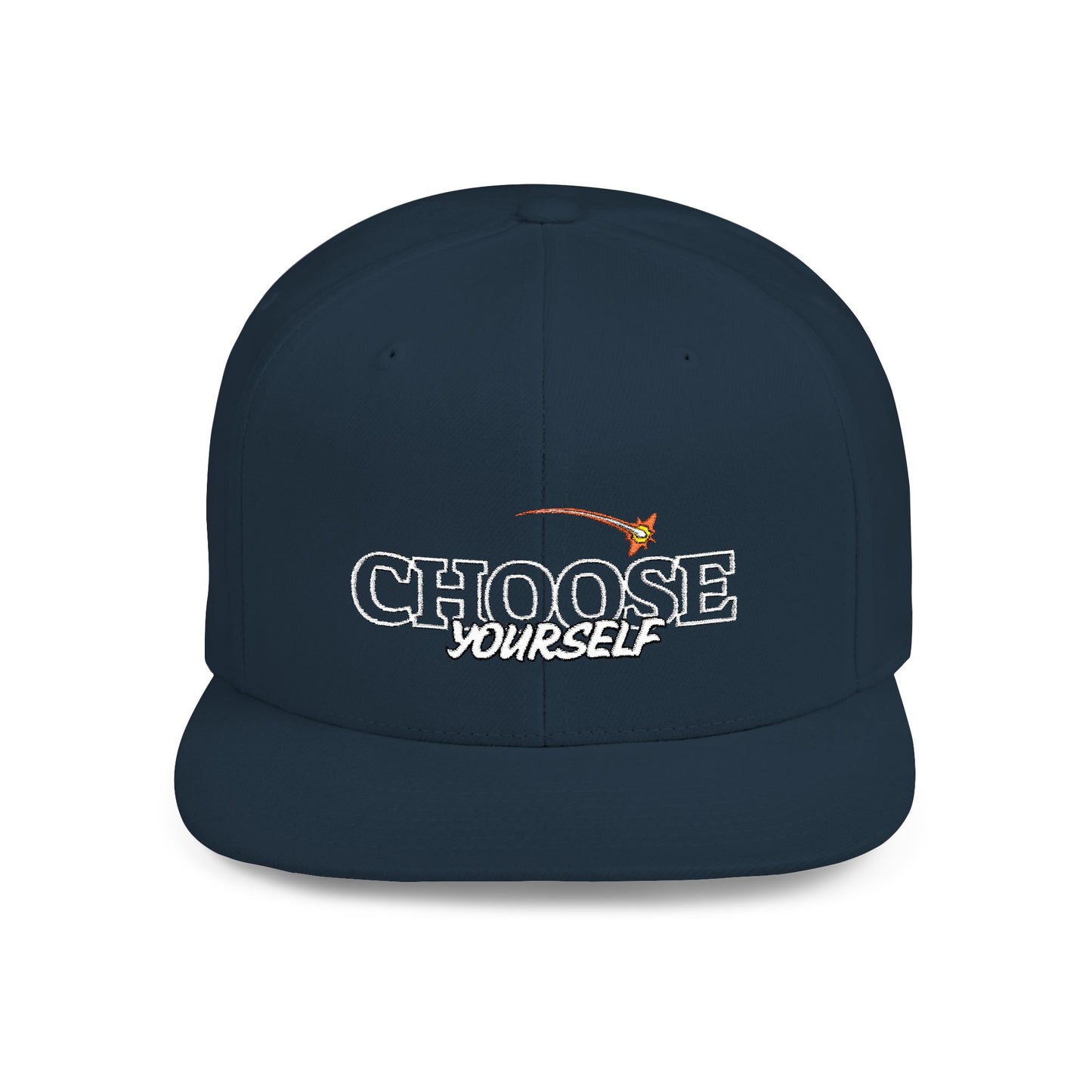 Choose Yourself Flat Bill Snapback Hat - (Green underbrim)