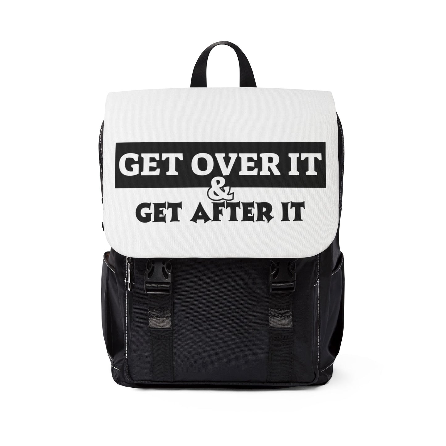 Motivational Unisex Casual Shoulder Backpack - "Get Over It & Get After It"