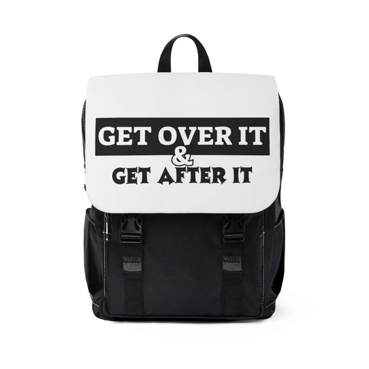 Motivational Unisex Casual Shoulder Backpack - "Get Over It & Get After It"