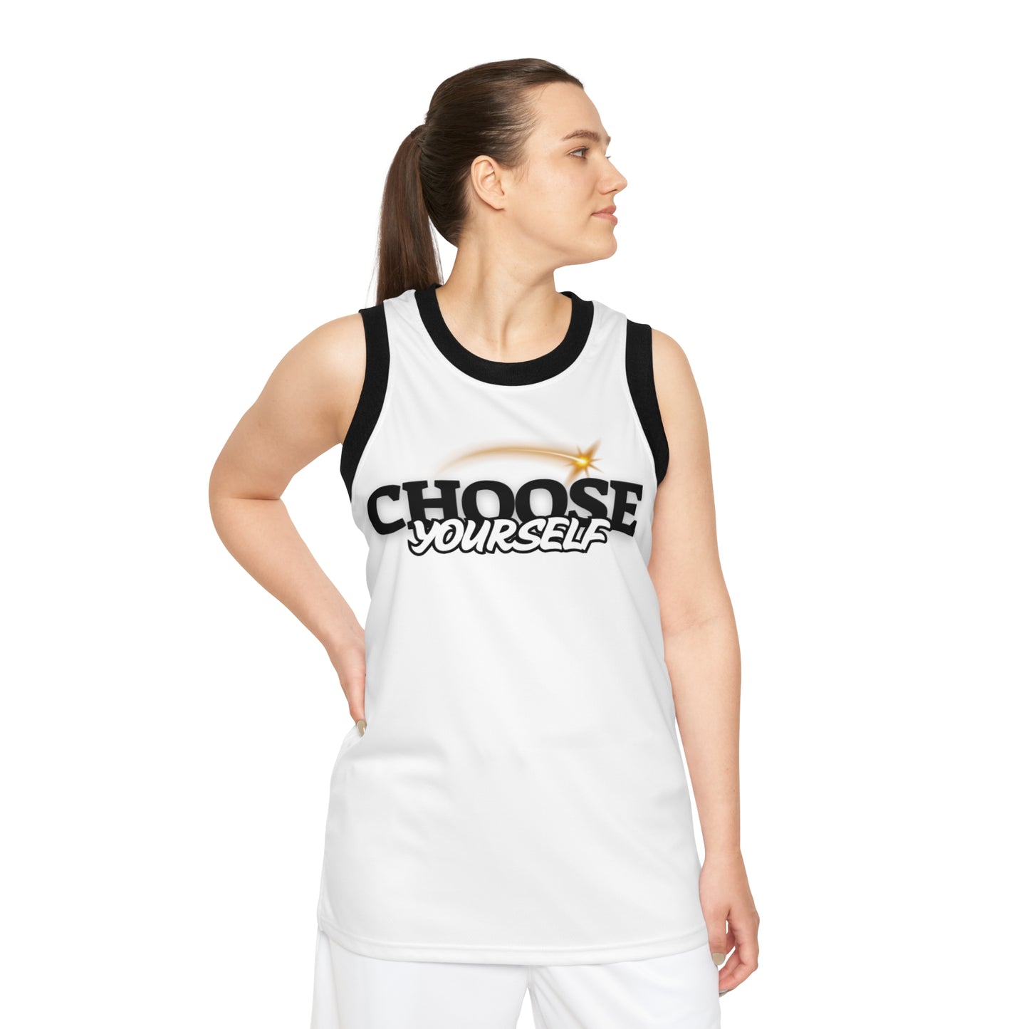 Motivational Unisex Basketball Jersey - Choose Yourself & Get Over It
