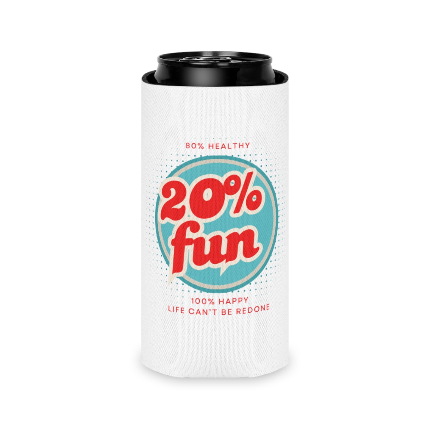 Fun Vibes Can Cooler - 20% Fun, 80% Healthy, Perfect for Parties, Beach Days, Outdoor Events, Gift for Friends