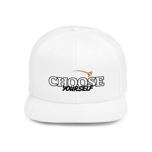 Choose Yourself Flat Bill Snapback Hat - Motivational Cap for Self-Discovery