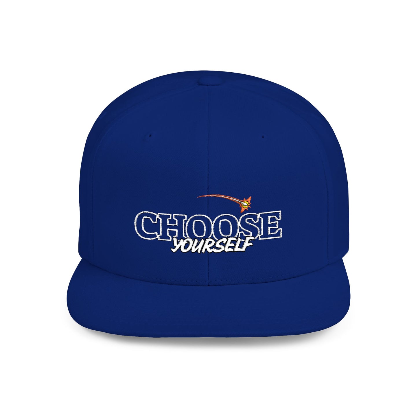 Choose Yourself Flat Bill Snapback Hat - (Green underbrim)