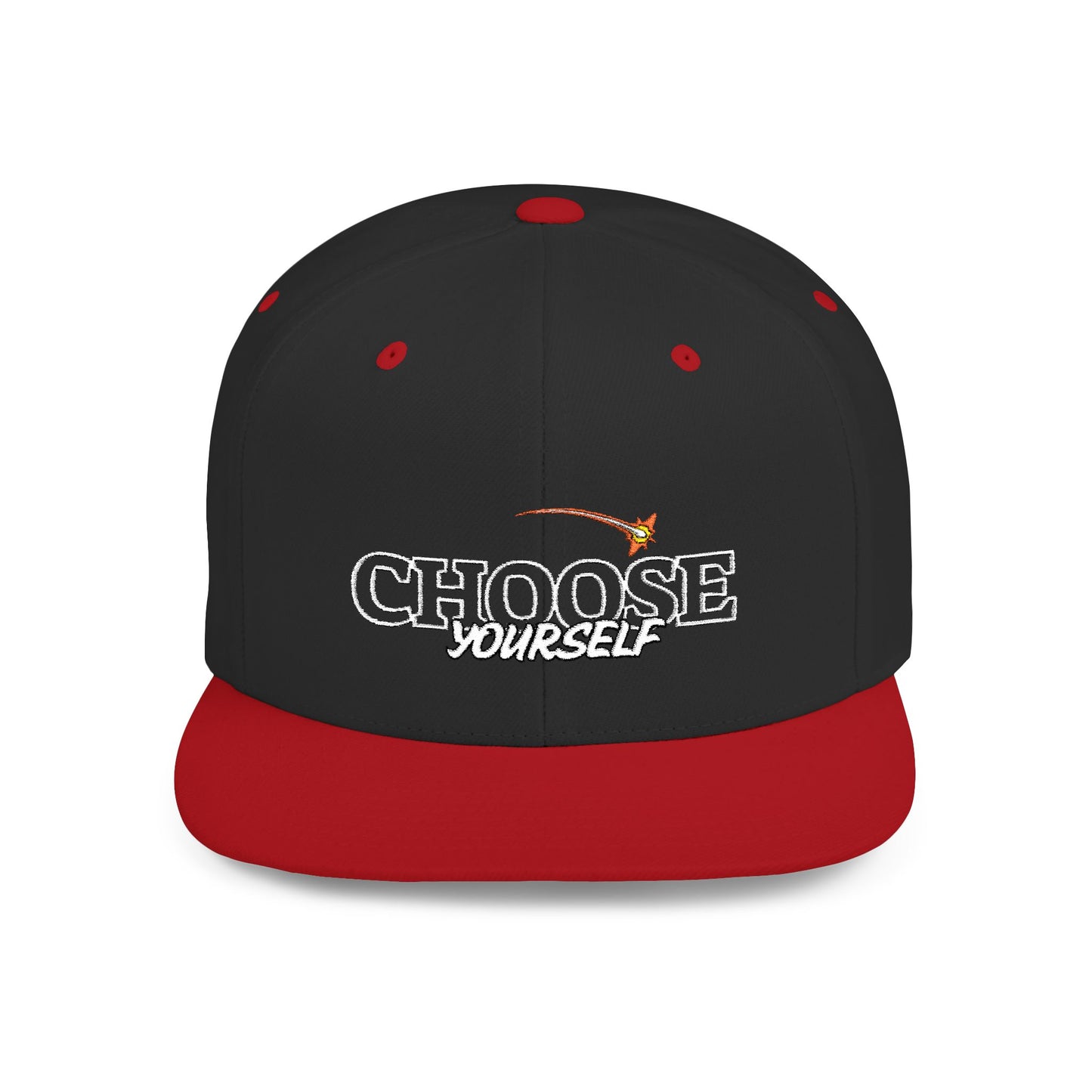 Choose Yourself Flat Bill Snapback Hat - (Green underbrim)