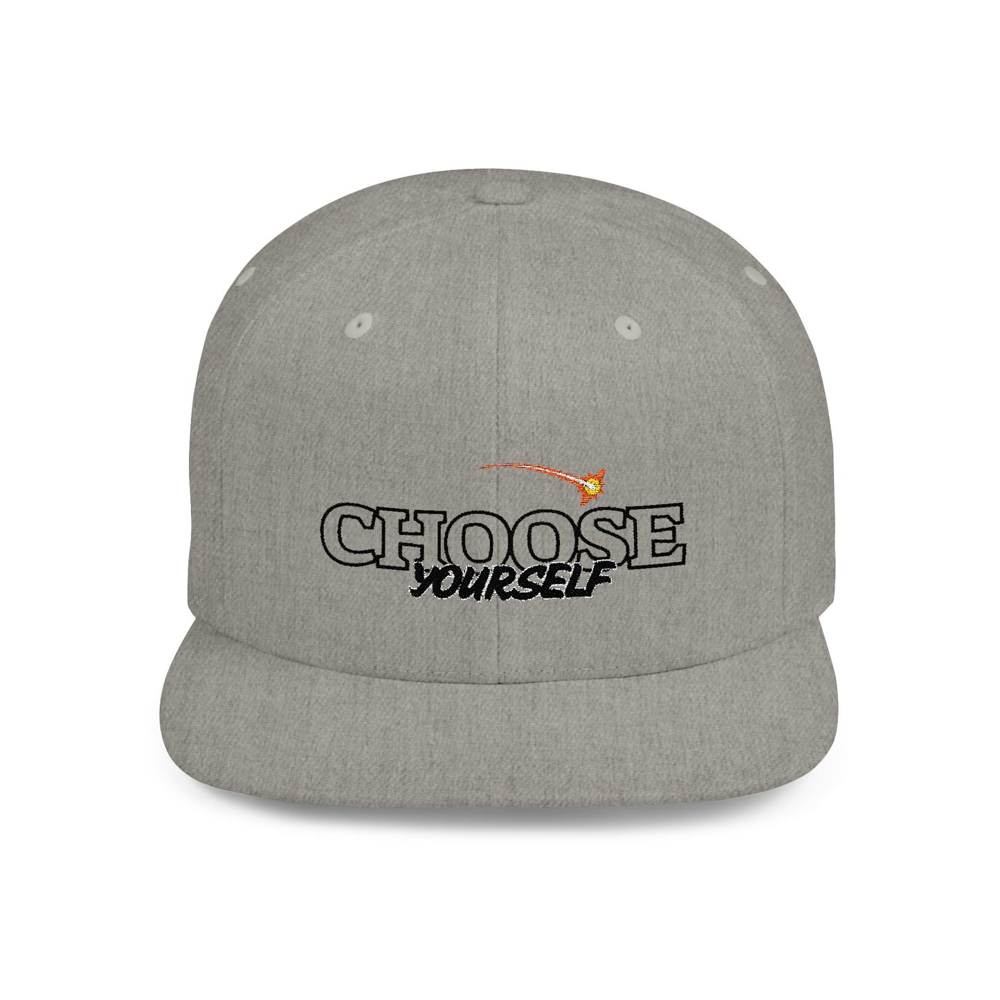 Choose Yourself Flat Bill Snapback Hat - Motivational Cap for Self-Discovery
