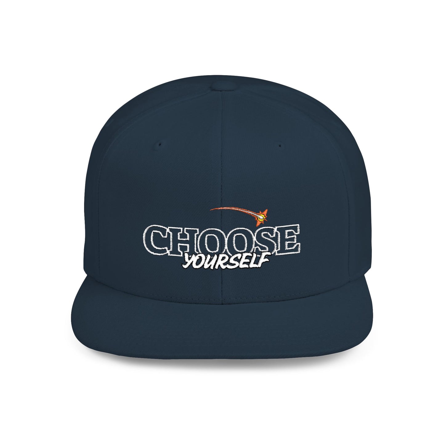 Choose Yourself Flat Bill Snapback Hat - (Green underbrim)